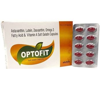 Opdenas Lifesciences - Model OPTOFIT Caps - Astaxanthin Lutein Zeaxanthin Omega 3 Fatty Acid & Vitamin A Soft Gelatin Capsules