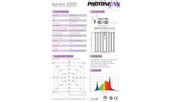 Photonican - Model Aurora 2000 - 680W Horticulture LED Grow Light Datasheet
