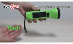 Solar Run Solar Torch (SR02) with Reading Light for Household Emergency Portable Use - Video