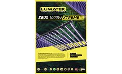Lumatek - Model ZEUS 1000W Xtreme PPFD CO2 - Indoor LED Horticultural Lighting Datasheet