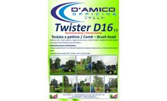 D`Amico - Model Twister D16 - Comb/Brush for Mechanized Harvesting of Olives Datasheet