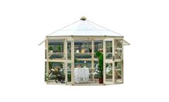 Wooden Green House - WG-Hexagonal 140x140x302cm Roof Vent Aluminium Wooden Glass Greenhouse