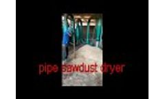 small pipe hot air sawdust rice husk dryer 300-400kg/h - Video