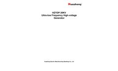 HUAZHENG - Model HZYDP-30KV - High Voltage VLF Hi Pot Tester - Manual