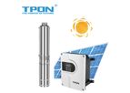 TPON - Model 4TPPC- HV Series - Solar Powered Submersible Fountain Garden Solar Water Pump Livestock