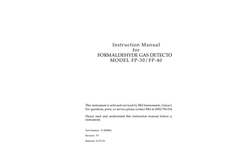FP-30 Model - Formaldehyde Gas Detector Manual