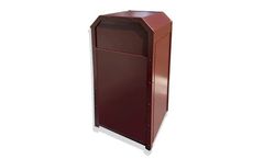 Securr - Model APA-01 - Outdoor Theme Park Style Trash Can, Powder Coated, Angled Top, 36 Gallon