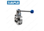 Sanitary Stainless Steel Butterfly Valves, Butt-weld Ends, Pull Handle