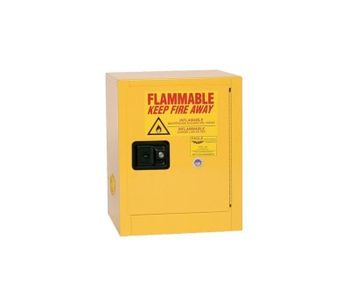 Eagle - Model 1904 - Flammable Liquid Safety Storage Cabinet, 4 Gal. Yellow, One Door, Manual Close