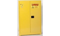 EAGLE - Model 1947 - Flammable Liquid Safety Storage Cabinet, 45 Gal. Yellow, Two Door, Manual Close