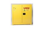 EAGLE - Model 1932 - Flammable Liquid Safety Storage Cabinet, 30 Gal. Yellow, Two Door, Manual Close
