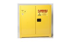EAGLE - Model 1932 - Flammable Liquid Safety Storage Cabinet, 30 Gal. Yellow, Two Door, Manual Close