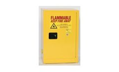 EAGLE - Model 1925 - Flammable Liquid Safety Storage Cabinet, 12 Gal. Yellow, One Door, Manual Close