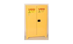 EAGLE - Model 1947LEGS - Tower Safety Cabinet, 45 Gal. Yellow, Two Door, Manual Close