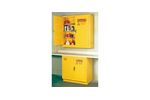 EAGLE - Model 1975 - Flammable Liquid Safety Storage Cabinet, 24 Gal. Yellow, Two Door, Self Close