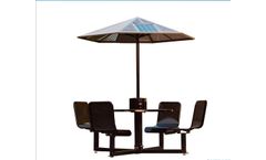 Sunbolt - Pavilion Carousel Table with Solar Parasol
