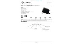 CUI - Model SWI3-N Series - 3 W North American Wall Power Adapter - Brochure