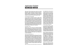 Deionized Water - Application Bulletin
