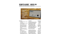 Remote Alarm - RA - Audible and Visual Alarm Component Datasheet