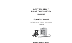 Controlstik II - 597 - Dual Range Heavy Duty Rinse Tank Control System - Operation Manual