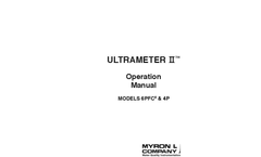 Myron L - Model Ultrameter II™ 6PFCE & 4P - Digital Handheld / Portable Water Testing Instruments - Operation Manual