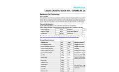 Liquid Caustic Soda 50% - Chemical Grade – Membrane Cell Technology Datasheet