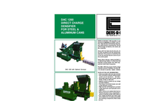 Dens-A-Can - Model DAC 1200 - Direct Charge Densifier for Steel & Aluminum Cans - Brochure