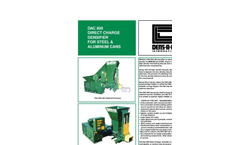 Dens-A-Can - Model DAC 800 - Direct Charge Densifier for Steel & Aluminum Cans - Brochure