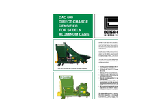 Dens-A-Can - Model DAC 600 - Direct Charge Densifier for Steel & Aluminum Cans - Brochure
