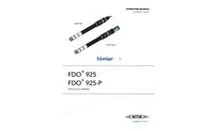 WTW - Model FDO 925 - 201300 - Optical IDS Dissolved Oxygen Sensors - Manual
