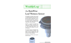 RainWise - Model LW - Leaf Wetness Sensor - Datasheet