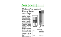 RainWise - Model RGA - Industrial Tipping Bucket Rain Gauge - Datasheet