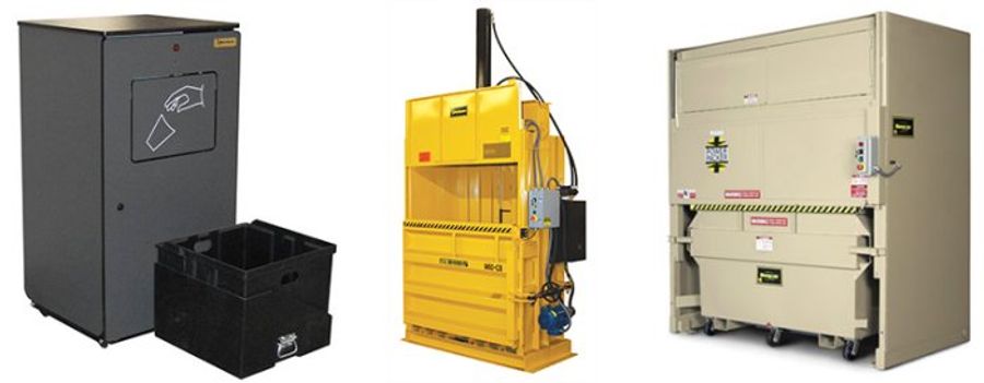 SmartPack Automatic Trash Compactor, SP-20 / Vertical Cardboard Baler, M60CB / Chute Fed Outdoor Power Packer, P200
