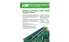 Single Speed Tire Shredder Product Sheet