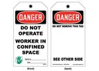 Model TAG 112 - Lockout and Confined Space Tag