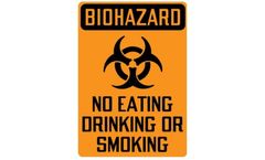 Biohazard Sign for Biohazard No Eating, Drinking or Smoking with Symbol