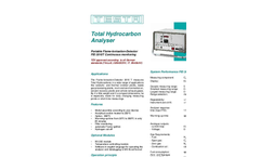 Testa - Model FID 2010 T - Portable Total Hydrocarbon Analyser Data Sheet