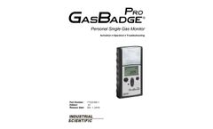 Industrial Scientific GasBadge Pro Personal Single Gas Monitor - Product Manual