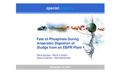 Fate of Phosphate During Anaerobic Digestion of Sludge from an EBPR Plant presentation