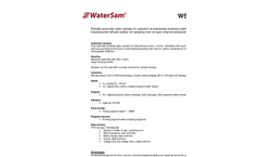 Model WS Porti - Portable Water Sampler Technical Specifications