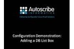 Adding DB List Box Demonstration - Matrix Gemini LIMS | Autoscribe Informatics - Video