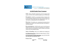 AS Inc - Model AS-8105 - Potable Water Treatment Unit - Brochure