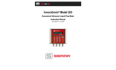 InnovaSonic Model 203 Economical Ultrasonic Liquid Flow Meter - Instruction Manual