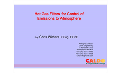 PR002 Hot Gas Filters for Control of Emissions to Atmosphere - Data Sheet
