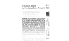 Picarro - Model G2103 - Ammonia Measure Analyzer Brochure