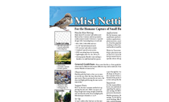 Nixalite - Model Mnet 8x30 - Mist Net Small Bird & Bat Capture Netting - Brochure