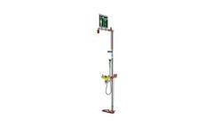 Hughes Safety - Model EXP-18GS/75G - Floor Mounted Indoor Unheated Emergency Safety Shower with Eye/Face Wash