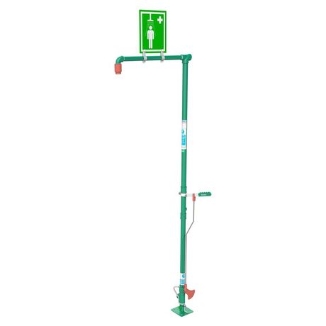 Hughes Safety - Model EXP-SD-18G - Floor Mounted Outdoor Emergency Safety Shower with Galvanised Mild Steel Pipework