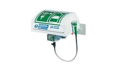 Hughes Safety - Model STD-25K - Wall Mounted Emergency Eye/Face Wash with Integral Lid and Handheld Diffuser