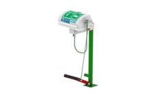 Hughes Safety - Model STD-25K/P - Pedestal Mounted Emergency Eye/Face Wash with Integral Lid and Handheld Diffuser